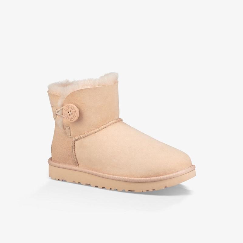 Bottes Classic UGG Mini Bailey Button II Femme Clair Soldes 664WCUSH